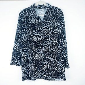 Jason Maxwell Velvet Leopard Button Down Tunic